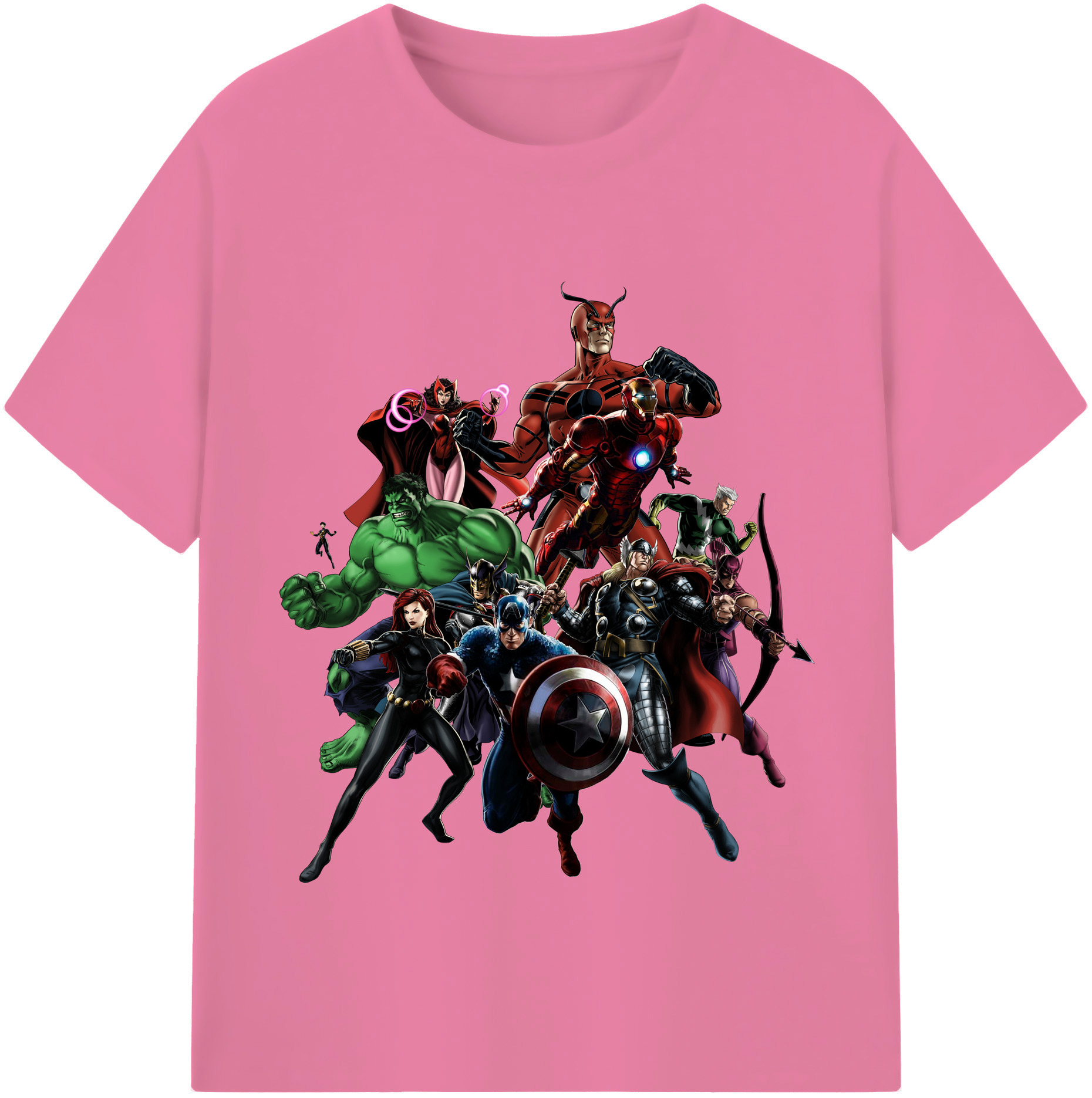 （画像用） アベンジャーズ The Avengers 綿100％半袖Tシャツ（フロントプリント）